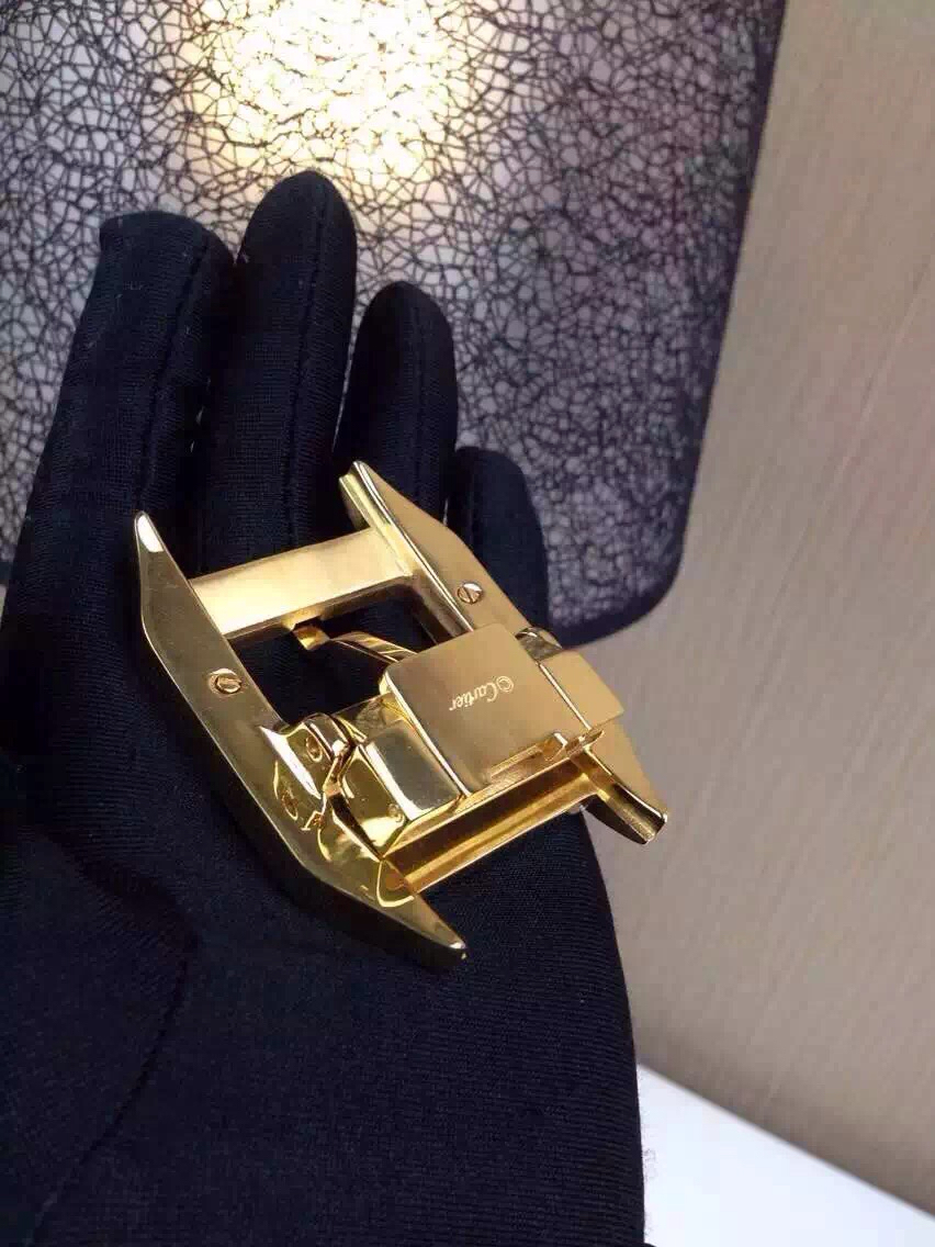 Cartier 男款皮带 双面进口皮 金色钢扣